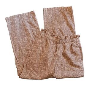 Express Linen Wide Leg Super High Rise Paperbag Pants Spotted Women's Medium